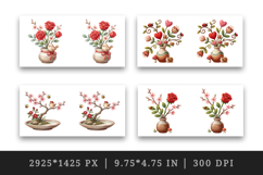 Flowers mug wrap printable sublimation design Product Image 2