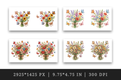 Flowers mug wrap printable sublimation design Product Image 2