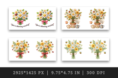 Flowers mug wrap printable sublimation design Product Image 2