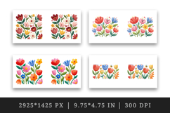 Flowers mug wrap printable sublimation design Product Image 2
