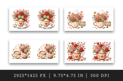 Flowers mug wrap printable sublimation design Product Image 2
