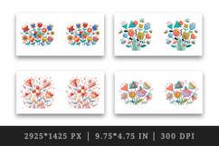 Flowers mug wrap printable sublimation design Product Image 2