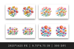 Flowers mug wrap printable sublimation design Product Image 2