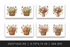 Flowers mug wrap printable sublimation design Product Image 2