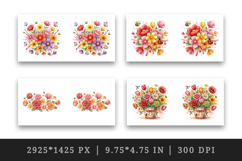 Flowers mug wrap printable sublimation design Product Image 2
