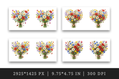 Flowers mug wrap printable sublimation design Product Image 2