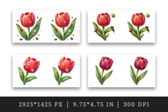 Flowers mug wrap printable sublimation design Product Image 2