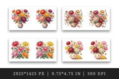 Flowers mug wrap printable sublimation design Product Image 2