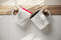 Flowers mug wrap printable sublimation design Product Image 3