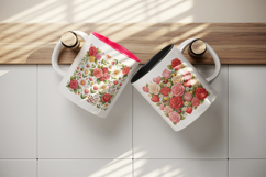 Flowers mug wrap printable sublimation design Product Image 3