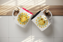 Flowers mug wrap printable sublimation design Product Image 3