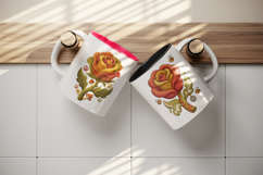 Flowers mug wrap printable sublimation design Product Image 3