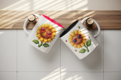 Flowers mug wrap printable sublimation design Product Image 3