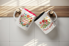 Flowers mug wrap printable sublimation design Product Image 3