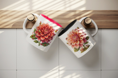 Flowers mug wrap printable sublimation design Product Image 3
