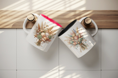 Flowers mug wrap printable sublimation design Product Image 3