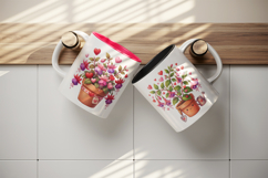 Flowers mug wrap printable sublimation design Product Image 3