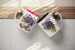 Flowers mug wrap printable sublimation design Product Image 3