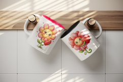 Flowers mug wrap printable sublimation design Product Image 3