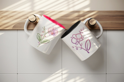 Flowers mug wrap printable sublimation design Product Image 3