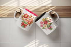 Flowers mug wrap printable sublimation design Product Image 3