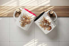 Flowers mug wrap printable sublimation design Product Image 3