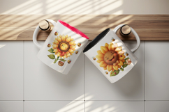 Flowers mug wrap printable sublimation design Product Image 3