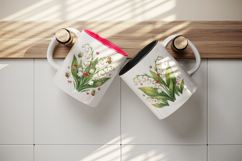 Flowers mug wrap printable sublimation design Product Image 3
