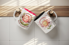 Flowers mug wrap printable sublimation design Product Image 3