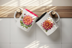 Flowers mug wrap printable sublimation design Product Image 3