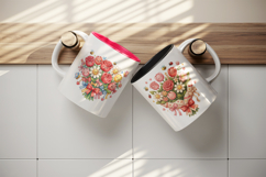 Flowers mug wrap printable sublimation design Product Image 3