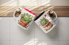 Flowers mug wrap printable sublimation design Product Image 3