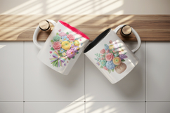 Flowers mug wrap printable sublimation design Product Image 3