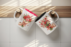 Flowers mug wrap printable sublimation design Product Image 3