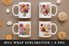 Flowers mug wrap printable sublimation design Product Image 1