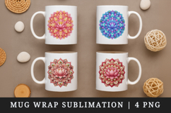 Flowers mug wrap printable sublimation design Product Image 1