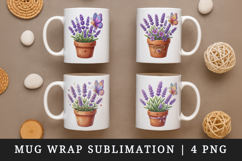Flowers mug wrap printable sublimation design Product Image 1