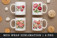 Flowers mug wrap printable sublimation design Product Image 1