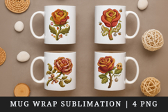 Flowers mug wrap printable sublimation design Product Image 1