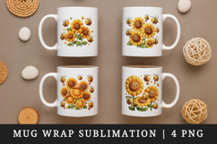 Flowers mug wrap printable sublimation design Product Image 1