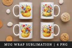 Flowers mug wrap printable sublimation design Product Image 1