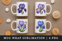 Flowers mug wrap printable sublimation design Product Image 1