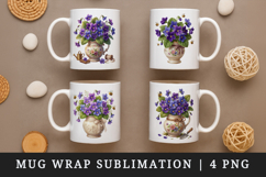 Flowers mug wrap printable sublimation design Product Image 1