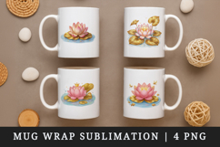 Flowers mug wrap printable sublimation design Product Image 1