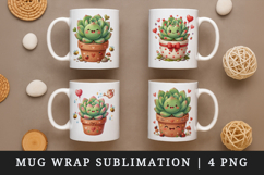 Flowers mug wrap printable sublimation design Product Image 1
