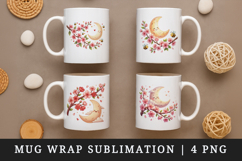 Flowers mug wrap printable sublimation design Product Image 1