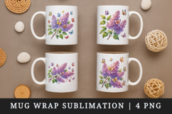 Flowers mug wrap printable sublimation design Product Image 1