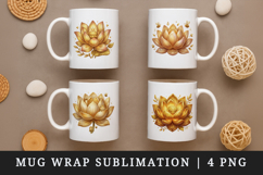 Flowers mug wrap printable sublimation design Product Image 1