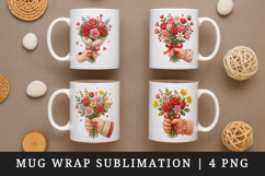 Flowers mug wrap printable sublimation design Product Image 1