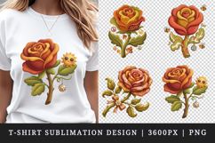 Flowers t-shirt printable sublimation design png Product Image 1